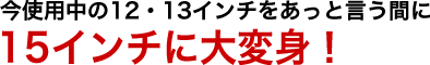 お手軽!簡単!あなたの車をドレスアップ!今使用中の12・13インチをあっと言う間に15インチに大変身するホイールカバー「インチアップカバー」!